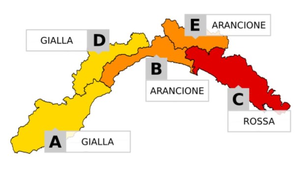 Maltempo, precipitazioni deboli nella notte, salito il livello dei fiumi a Levante