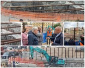 Sanremo: sopralluogo del sindaco in piazza Eroi, dall'estate prossima il cantiere sarà solo sotto terra (Foto e Video)