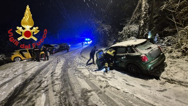 FOTO. Piante pericolanti, incidenti e blackout: la neve provoca disagi. Numerosi interventi dei vigili del fuoco