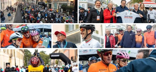 FOTOGALLERY/1. Il ministro Giorgetti dà il via alla gran fondo: 3 mila in sella