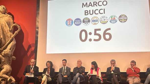 Regionali, Marco Bucci al confronto con gli altri candidati alla presidenza: “Sono i cittadini i nostri capi, non i partiti o il governo di Roma”